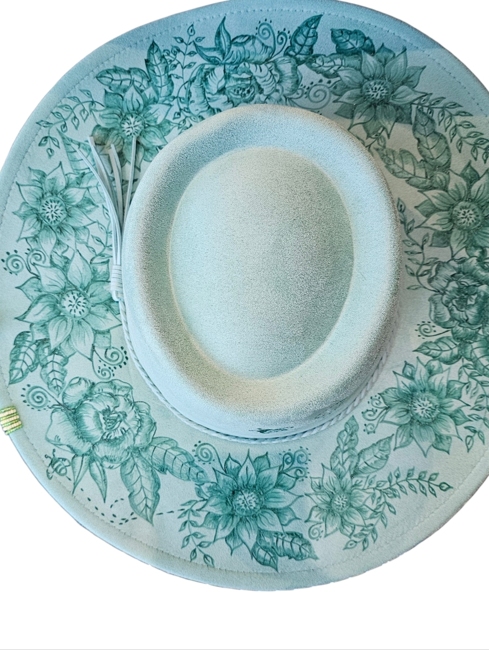 New Hand Burned Wide Brim Fedora Hat